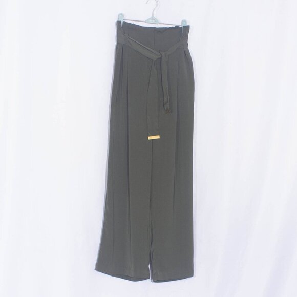 NWT MICHAEL MICHAEL KORS Paper Bag Wide Leg Pants Size M - Picture 1 of 8